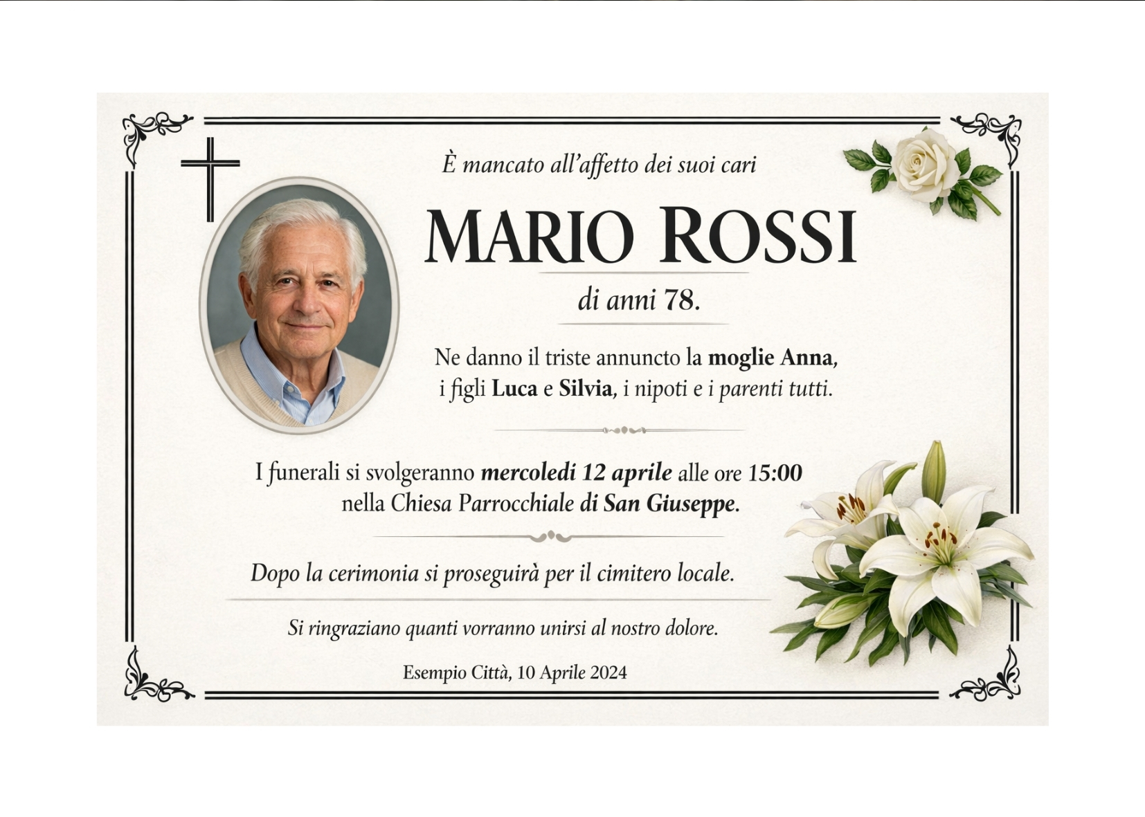 Pubblicazione necrologi